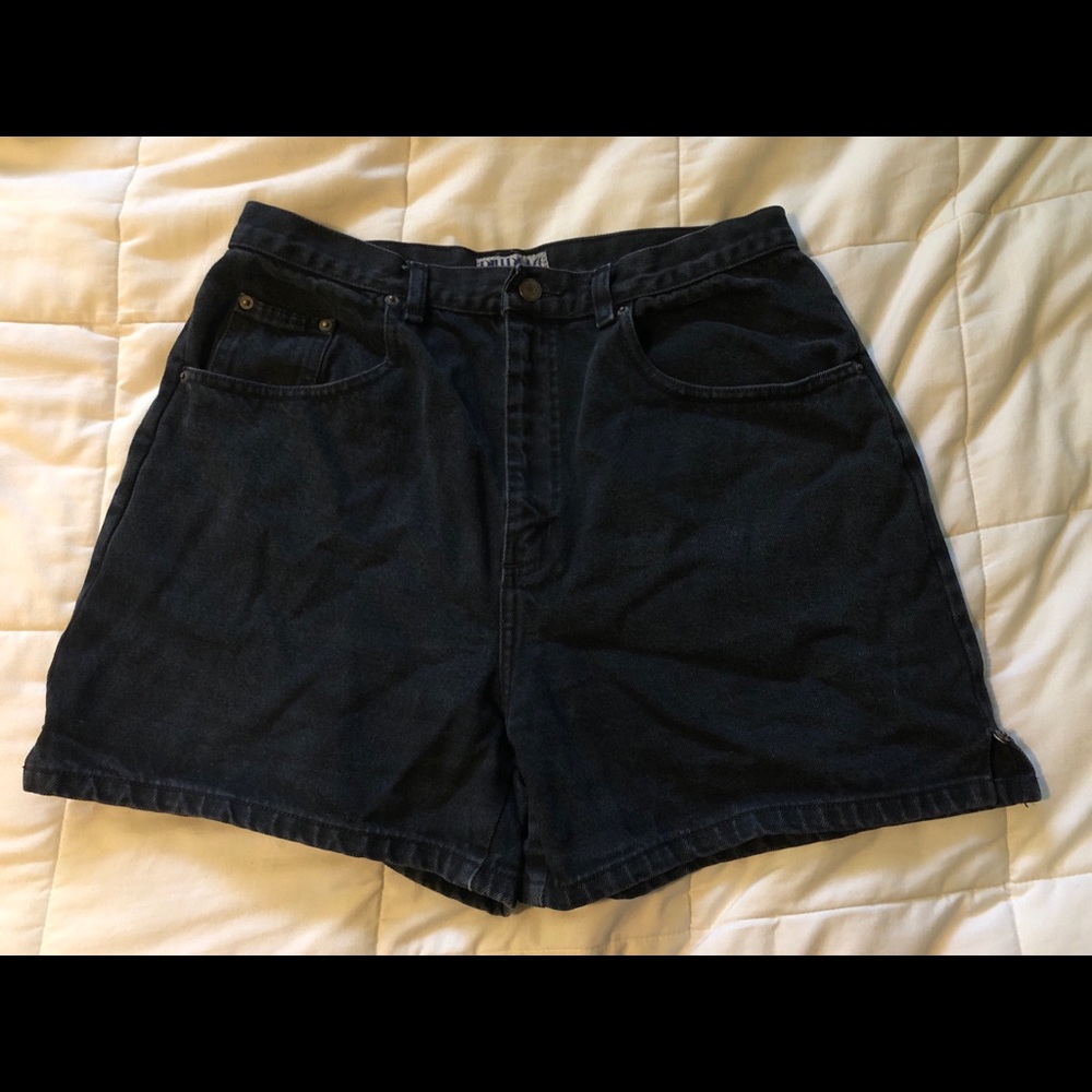 Bilibass Black Denim Mom Jean Shorts